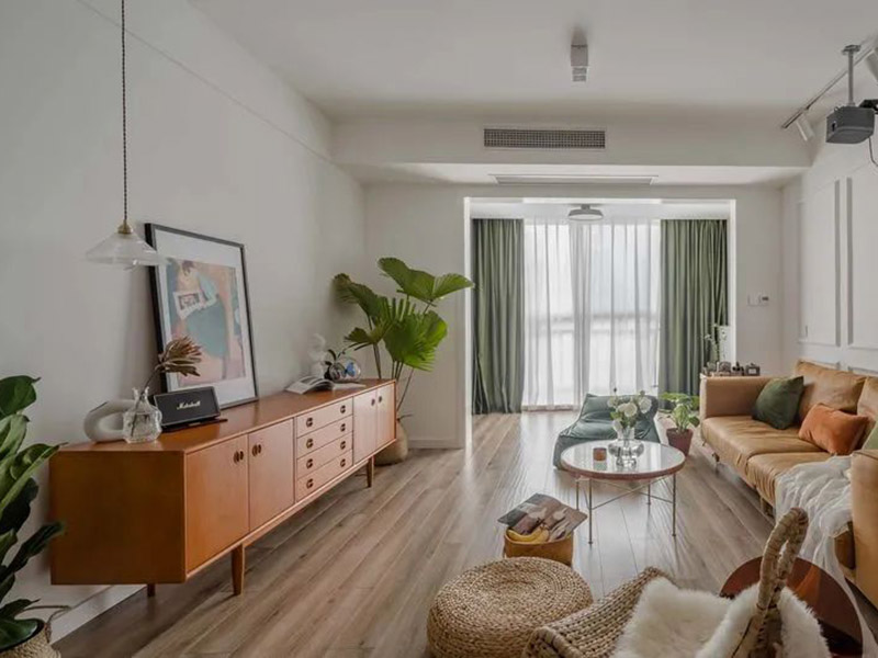 復古田園風室內(nèi)裝修 長沙五礦萬境水岸 88㎡二居室家裝設(shè)計