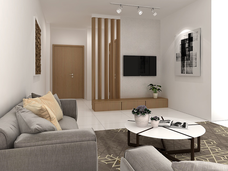 廣州北歐風格出租屋翻新案例_廣州96平米房子裝修設(shè)計方案(圖2)